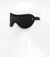 Love In Leather Soft Faux Fur BDSM Play Blindfold - Black - Masks And Blindfolds